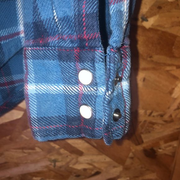 Vintage Levi's San Francisco Pearl Snap Western Flannel Button Up Shirt M - Picture 4 of 11